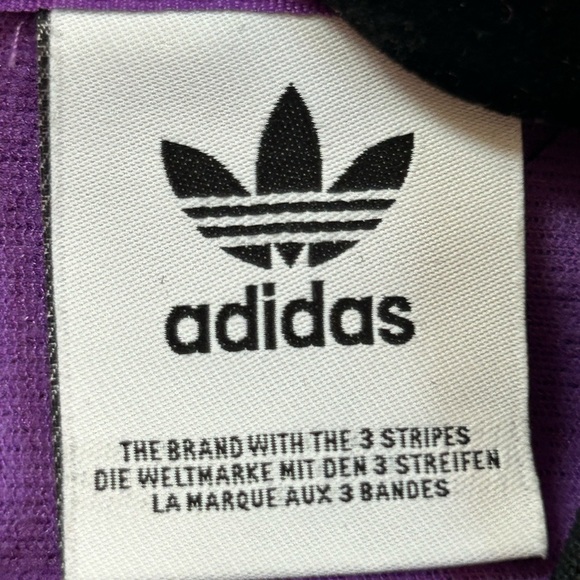 Adidas originals purple jersey feel sporty streetwear retro shorts romper NWT S - Picture 11 of 12